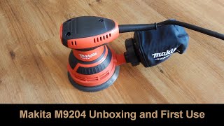 Makita M9204 125MM Random Orbit Sander Unboxing and First Use [upl. by Helsell]