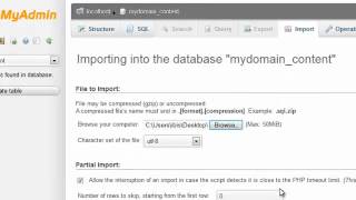 Importing MySQL databases and tables using phpMyAdmin [upl. by Eleanora153]