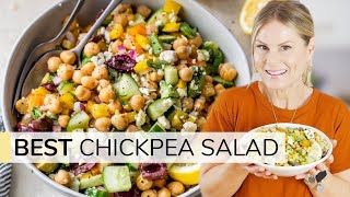 MEDITERRANEAN CHICKPEA SALAD  15minute recipe [upl. by Alameda814]