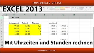 Mit Uhrzeiten und Stunden rechnen Excel [upl. by Onirotciv]