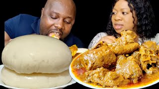 Hilarious country challenge with my husband gone wrongAsmr African food Ogbono soup amp fufu mukbang [upl. by Machos288]