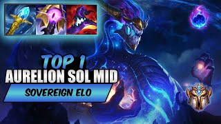 Wild Rift Aurelion Sol TOP 1 mid  S14 rank game  build [upl. by Lydie]