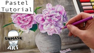 How to Paint Flowers With Soft Pastels  Narrated Tutorial [upl. by Ohce]