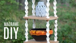 DIY Boho Macrame Hanging Shelves  Easy Tutorial [upl. by Admana653]