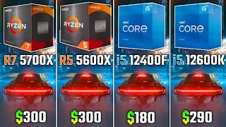 RYZEN 5700X vs RYZEN 5600X vs i512400F vs i512600K  Test in 6 Games [upl. by Pitt]