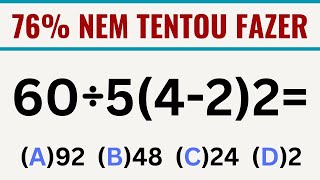 🌴 60÷5422  ❓  Tirando DÚVIDAS  Expressão Numerica  Matematica Basica [upl. by Adorne]