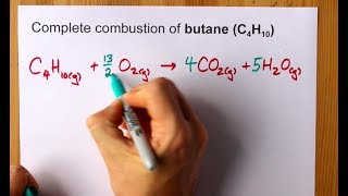 Complete Combustion of Butane C4H10 Balanced Equation [upl. by Megdal]