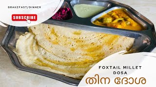 A perfect Foxtail Millet Dosa with out Rice or Pohaതിന ദോശ [upl. by Tessy717]