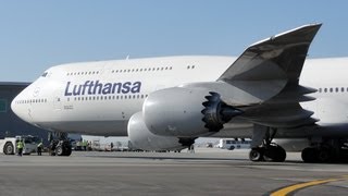 Lufthansa Boeing 747830 Intercontinental DABYA Inaugural Flight to LAX [upl. by Diamante]