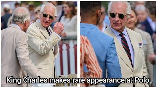 King Charles III makes surprise appearance at Courier Queens Polo Match in Egham Surrey [upl. by Axel]