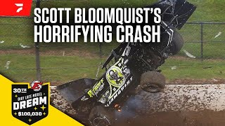 Scott Bloomquist Takes A Horrifying Flip At Eldora Speedway During Dirt Late Model Dream [upl. by Haslam464]