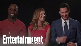 Lucifer Tom Ellis Tricia Helfer amp DB Woodside On Season 2 And More  Entertainment Weekly [upl. by Jennings]