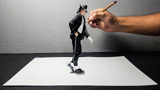 Disegno 3D di Michael Jackson  Moonwalk   ARTCYO [upl. by Llerehs519]