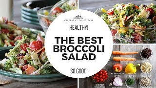 THE BEST BROCCOLI SALAD  Healthy Crunchy Vegetarian [upl. by Nyrahtak]