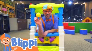 Blippi Visits an Indoor Playground  Kids Fun amp Educational Cartoons  Moonbug Play and Learn [upl. by Brahear]