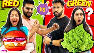 Team vs Team 😱 One COLOR Food Eating Challenge in 60 MINUTES by Foodie We [upl. by Caitlin902]