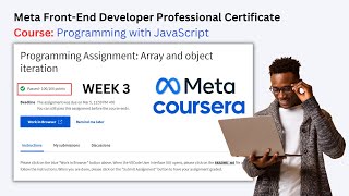 Coursera Programming Assignment Array and object iteration solution [upl. by Erina]