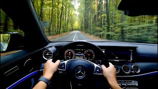 Mercedes E 350 e hybrid 4k POV autumn ASMR forest drive [upl. by Leynwad837]