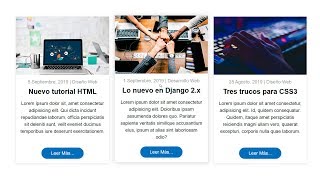 Diseño de publicaciones responsivas para blog en HTML CSS y JavaScript [upl. by Lennahs]