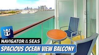 Navigator of the Seas  Spacious Ocean View Stateroom with Balcony Tour amp Review  Royal Caribbean [upl. by Sloatman]