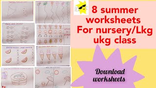 Summer worksheetsvacation worksheets for NurseryLkgUkg class nursery class teaching [upl. by Idihsar53]