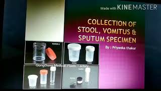 Collection of stool vomitus amp sputum specimen FON [upl. by Rasmussen]