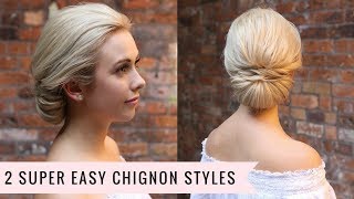 2 Super Easy Chignon Styles by SweetHearts Hair [upl. by Windy]