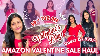 BEST Amazon Valentines Special Dress Haul Under 999😍 Valentine Day Outfit Ideas 2024😍 Shweta [upl. by Teplica484]