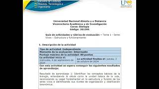 Tarea 1  Seres Vivos – Estructura y funcionamiento [upl. by Aronek]