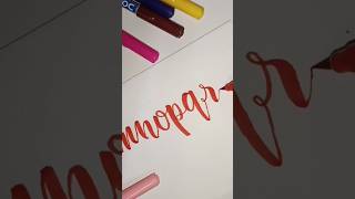 Brush lettering practice reverse practice ytshorts lettering [upl. by Ardnuyek502]