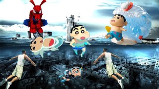 SHINCHAN MISSING IN TSUMANI AND FRANKLIN RESCUE WITH PIGGY SPIDERMAN IN GTA 5 gameplan619 [upl. by Hillari]