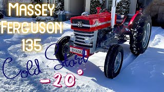 Massey Ferguson 135 cold start in 20°c Incredible Tractor [upl. by Nedia]