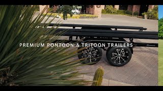 Boatmate Trailers world class Pontoon  Tritoon Trailers [upl. by Aihsatan]