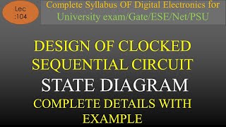 Lec104 Introduction to State Diagram of Sequential Circuit with Example  DE or STLD  R K Classes [upl. by Meekyh]