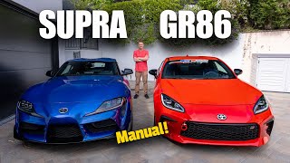 Toyota Supra Manual vs GR86 Manual Worth 2X The Price [upl. by Amory692]