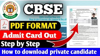 cbse admit card 2024 releasedcbse board exam 2024 How to download cbse private admit card 2024 [upl. by Mommy]