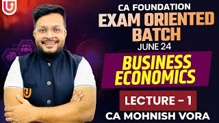 L 1  National Income  Economics  Exam Oriented  CA Foundation June 2024  CA Mohnish Vora [upl. by Ahcurb]