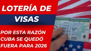 Atención Por esta razón Cuba quedó fuera de la Lotería de Visa 2026 cerrando otra vía legal [upl. by Rowland902]