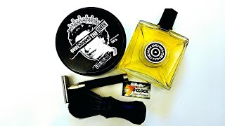 Muhle Rocca DE Safety Razor God Shave The Queen shaving soap Blackland Signature Brush [upl. by Nreval]