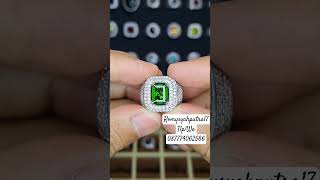 Natural Chrome Diopside 218cts Untreated Russia  Ket  ID CARD LAB  Ring Silver Microsetting 18 [upl. by Asilat]