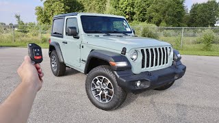 2024 Jeep Wrangler 2Door Sport S Start Up Walkaround Test Drive and Review [upl. by Nykal]