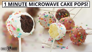 1 Minute Microwave CAKE POPS The EASIEST way to make Cake Pops [upl. by Godber]