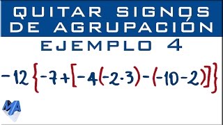 Eliminar signos de agrupación  Ejemplo 4  Suma resta y multiplicación [upl. by Anitnamaid]