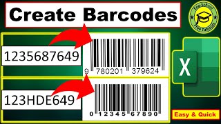 How to Create Barcodes in Excel [upl. by Narot]