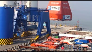 Installation 3000mt Huisman Offshore Mast Crane onboard Ezras Lewek Constellation [upl. by Camroc]