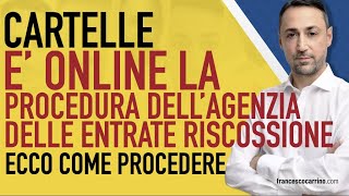 E ONLINE LA PROCEDURA PER LA ROTTAMAZIONE DELLE CARTELLE DELLAGENZIA DELLE ENTRATE RISCOSSIONE [upl. by Kenti]