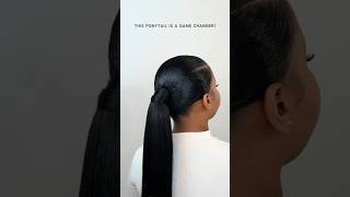 Sleek ponytail  invisible sleeve that hides your hair 😍 sleekponytail naturalhairstyles [upl. by Crowns143]