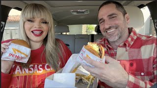 Taylor Swift  Travis Kelce InNOut Drive Thru Mukbang [upl. by Taddeusz]