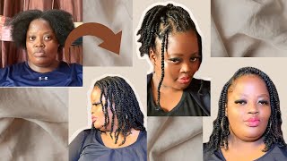 EASY DIY SHORT TWIST ON 4BC NATURAL HAIR MARLEY TWIST PROTECTIVE STYLE kinkytwist naturalhair [upl. by Sellers]