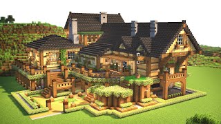 Minecraft  How to build a wooden mansion [upl. by Alburg]